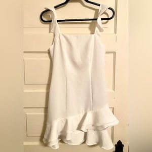 BCBG White Ruffled Dress Size 4 Small
